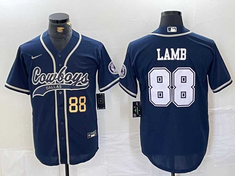 Men%27s Dallas Cowboys #88 CeeDee Lamb Navy Cool Base Stitched Baseball Jerseys->detroit lions->NFL Jersey